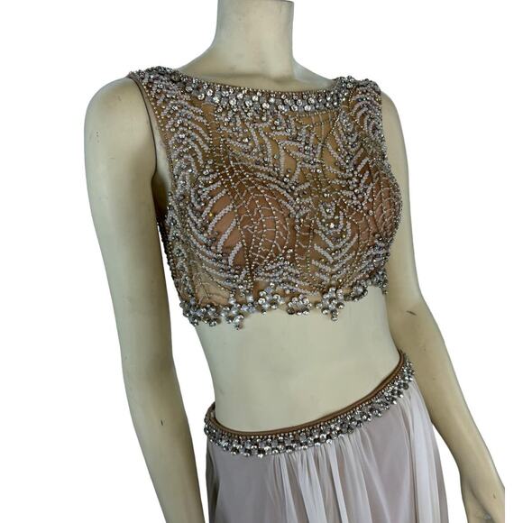 TERANI COUTURE PROM 1611P1018 White & Nude size 6 - Picture 5 of 16